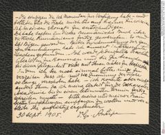 Nachlass Franz Steindachner, Karte von Grigore Antipa an Franz Steindachner (30.09.1905), Inv.Nr. 13.05, Seite 2